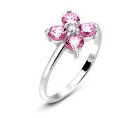 Flower CZ Silver Rings NSR-71